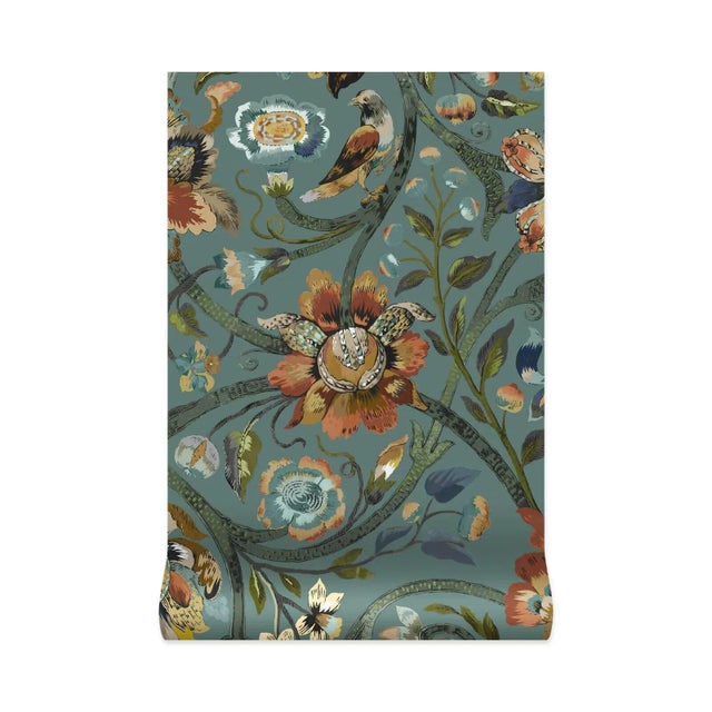 House of Hackney House of Hackney Gaia Wallpaper - Prussian Blue For Sale - Image 4 of 4