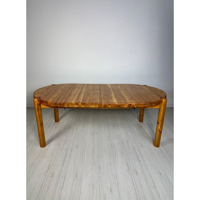 1980s Vintage Round Extendable Pine Dining Table, 1980s For Sale - Image 5 of 10