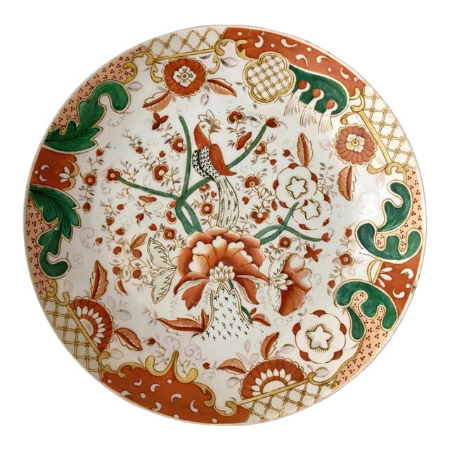 Antique Rare 19th C. Gulin Brothers Factory Hand Painted Porcelain Plate, Marked For Sale