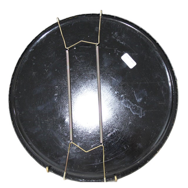 Vintage Toleware Hanging Platter For Sale - Image 4 of 4