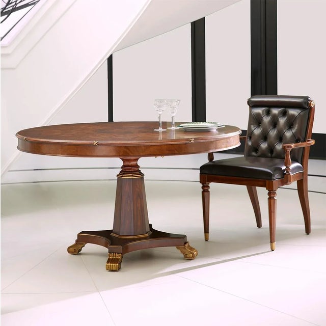 2020s Classic Leather Tufted Dining Armchairs- Set of 2 For Sale - Image 5 of 11