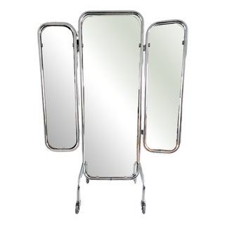 Chrome Tubular 3-Way Mirror from Gispen For Sale