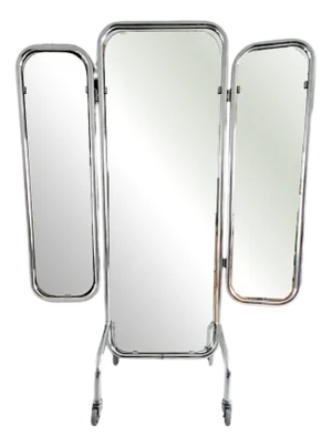 Chrome Tubular 3-Way Mirror from Gispen
