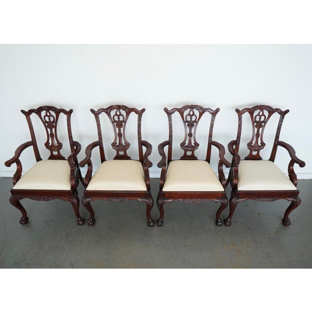 This set of four vintage Chippendale style armchairs by Maitland-Smith showcases the brand’s signature craftsmanship and...