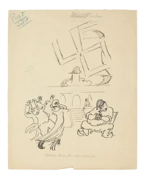 Study of Figures - PenDrawing by E. Hugon - Late 20th Century Late 20th Century
