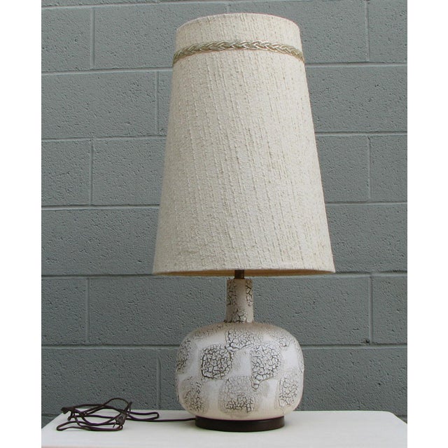 1960s MidCentury White Ceramic Lamp With Shade Chairish