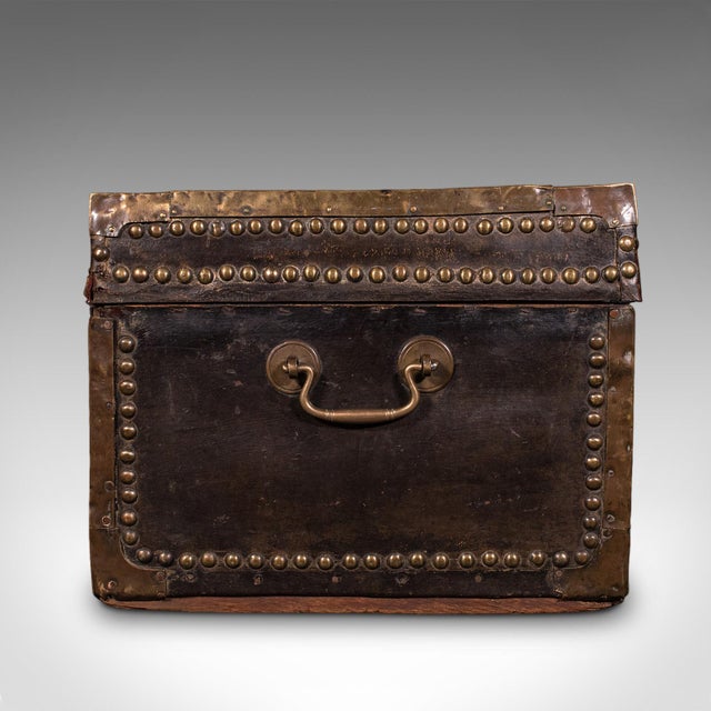 Antique Etonian Steamer Trunk, English, Leather, Travel Chest, Victorian, c.1880 For Sale - Image 6 of 12