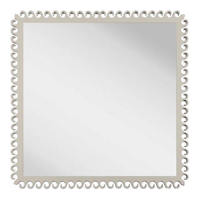 Fleur Home Carnival Gras Square Mirror in Useful Gray, 27x27 For Sale
