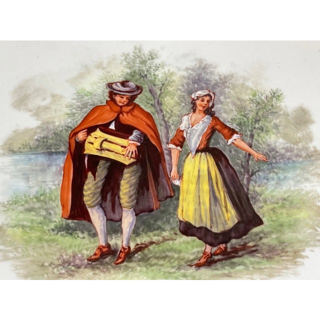 Bronze Antique 19th Century Hand Painted Porcelain Bronze French Faience Jewelry Box For Sale - Image 8 of 13