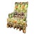 Vintage English Boho Chic Arts & Crafts Drexel Botanical Chintz Flora Lounge Chair, Reupholstered. For Sale