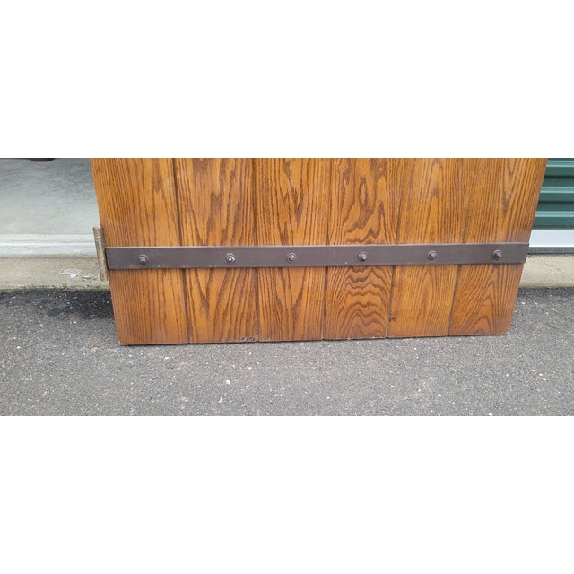 Large Vintage Gothic Arts & Crafts Style Oak Door For Sale - Image 14 of 17