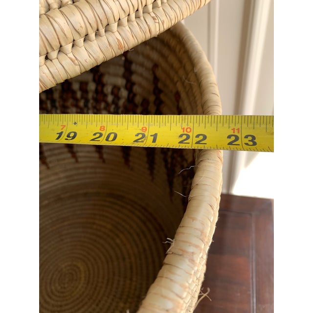 Textile Vintage Lidded Turkana Basket From Kenya - 18" Tall Floor Storage Bin For Sale - Image 7 of 11
