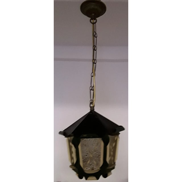 Mid-Century Modern Vintage Lantern-Shaped Ceiling Lamp, 1950s For Sale - Image 3 of 4