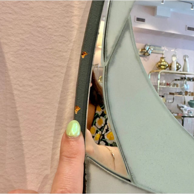 Metal Vintage Circular David Marshall Flower Mirror For Sale - Image 7 of 8