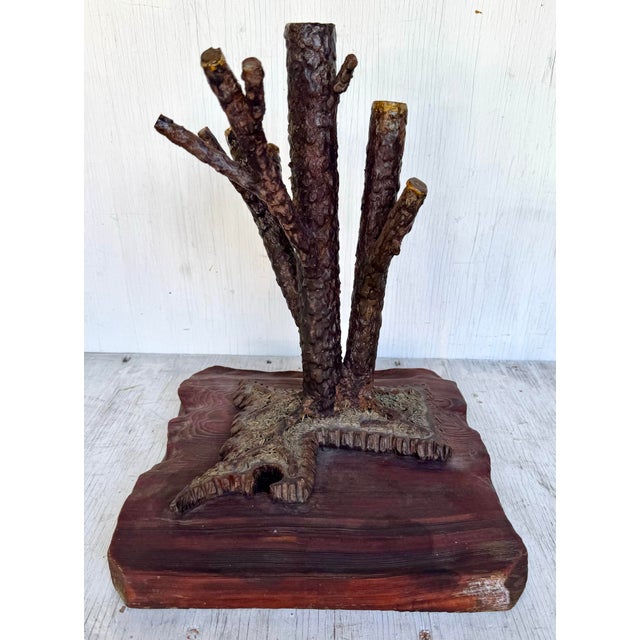 Wood 20th C. Mid Century Modern Brutalist Brutal Steel Tree Sculpture Lamp Body For Sale - Image 7 of 11