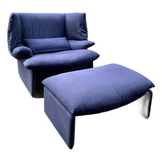 Portovenere Armchair with Ottoman by Vico Magistretti for Cassina For Sale