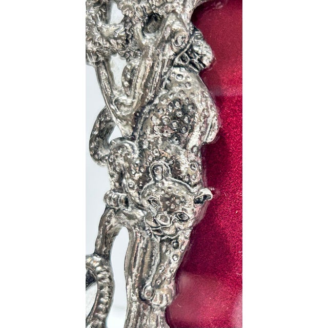 1990s Arthur Court Signed 1995 Safari Elephant & Wildlife Metal Picture Frame For Sale - Image 5 of 9