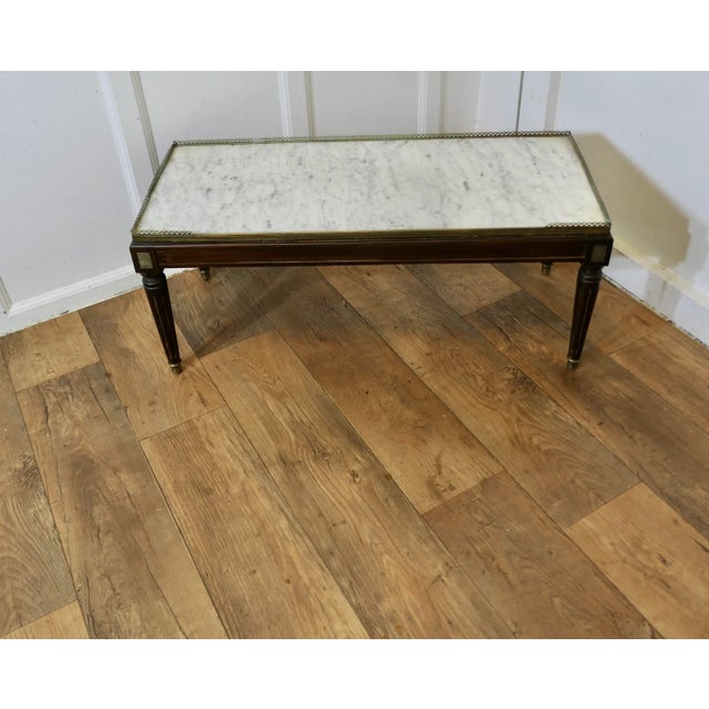 French Coffee Table with Marble For Sale - Image 5 of 8