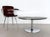 Gorgeous Italien Postmodern coffee table with oval marble top in bizzarre pattern and color and heavy chrome table base in...