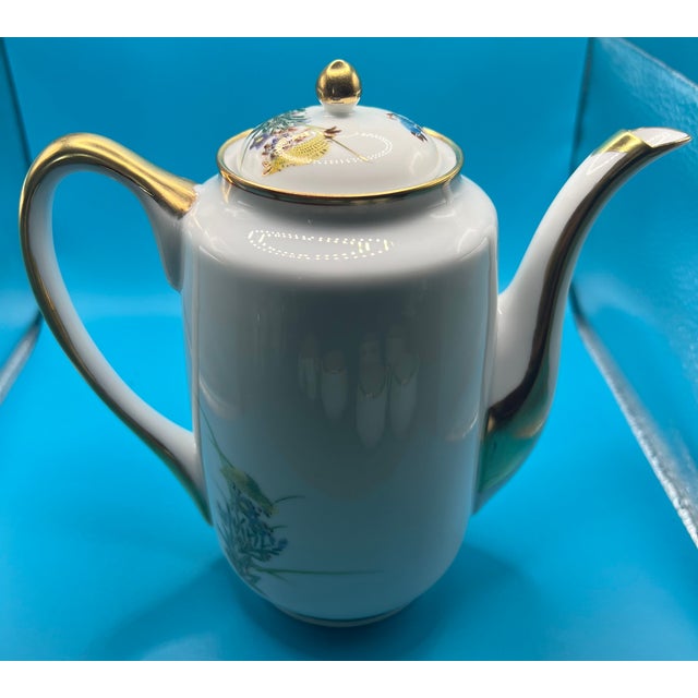 Vintage Kutani Eggshell Porcelain Tea Set With Floral & Gold Detailing, Made in Japan- 15 Pieces For Sale - Image 4 of 11