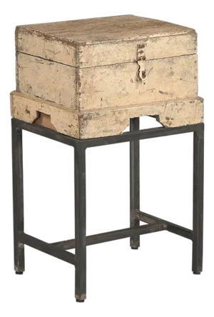 Vintage Indian Teakwood Chest on Iron Legs