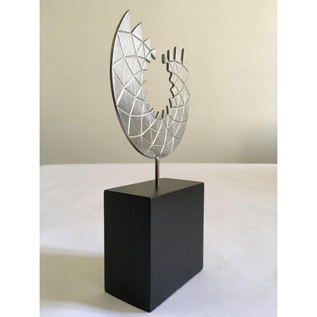 Metal Italian Abstract Pewter Sculpture by Mirella Forlivesi, 1986 For Sale - Image 7 of 18