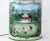 English Vintage English Exported Tea Caddy Hand-Painted Rural Landscape With Pagoda Table Lamp For Sale - Image 3 of 12