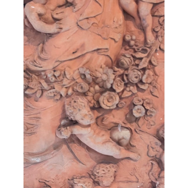 Terra Cotta Italian Neoclassical Terracotta Relief Plaque of the Goddess Flora, Circa 1910 For Sale - Image 8 of 12