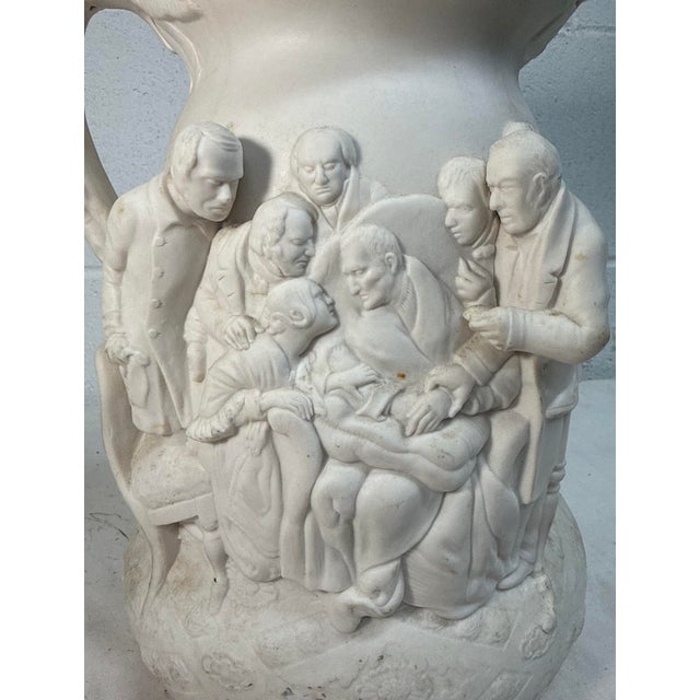 19th Century Antique 19th Century Parian Porcelain Jug Pitcher Copeland & Co Death Wellington For Sale - Image 5 of 12
