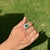 VRJewels 3.74ct Pear Shape Emerald Diamond Double Halo Cocktail Ring 18k Gold Size 4 For Sale - Image 9 of 18