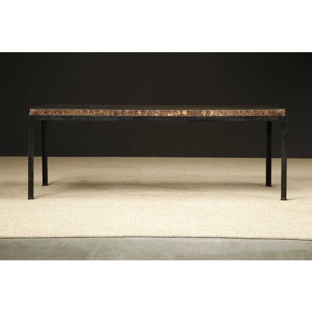 Caned Dining Table by Danny Ho Fong for Tropi-cal in Iron and Rattan, c 1960s For Sale - Image 9 of 12