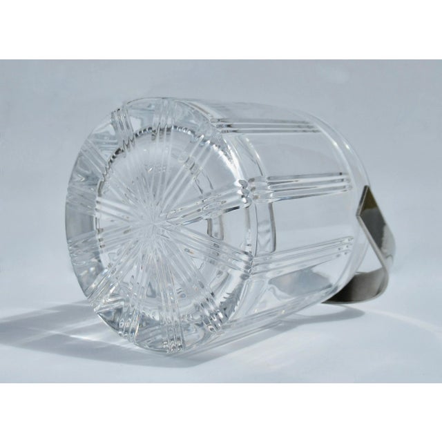 Vintage C.1980's Italian "Ragalia" Leaded Crystal With Polished Nickel Handled Ice Bucket For Sale - Image 9 of 12