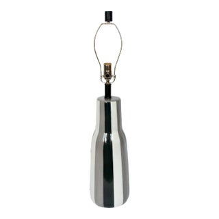 Tall Design-Technics Black, White & Gray Pottery Table Lamp, 1950's For Sale