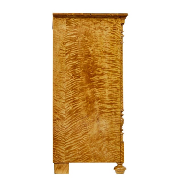 Swedish Tiger Birch Chest of Drawers, 1890 For Sale - Image 11 of 12
