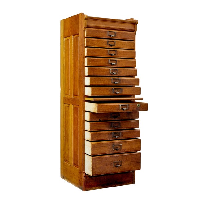 Early 20th Century Oak Filing Chest of Drawers, 1910 For Sale - Image 5 of 10