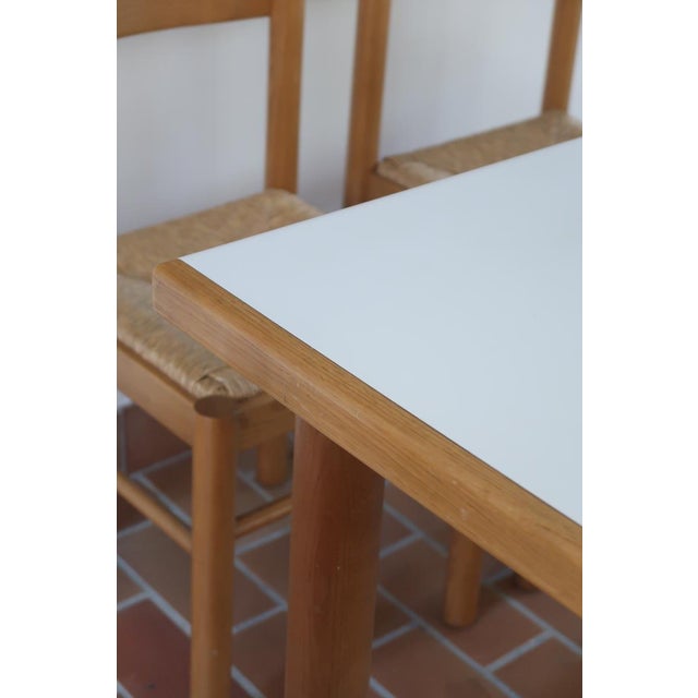 Habitat Extending Dining Table with Four Rush Seat Chairs, 1980s, Set of 5 For Sale - Image 9 of 18