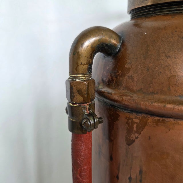 Mid-Century Elkhart Brass 2.5 Gal Soda-Acid Vintage Fire Extinguisher W/ Pyrene Bottle For Sale - Image 10 of 18