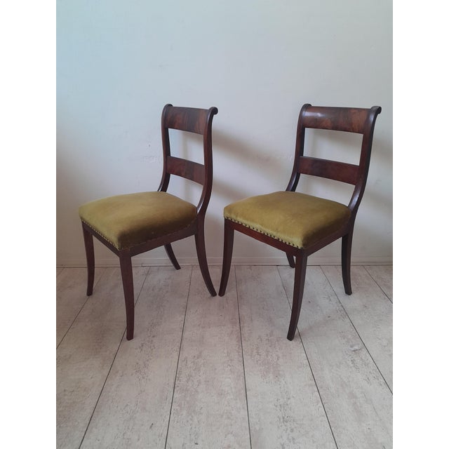 Dutch Biedermeier Sabel Chairs, 19th Century, Set of 2 For Sale - Image 3 of 18
