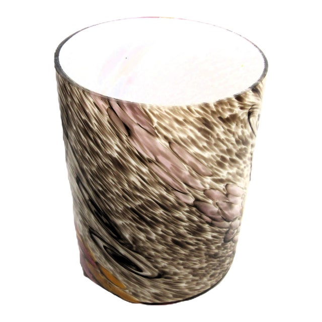 Vintage Art Deco Blown Cased Glass Light Cover For Sale