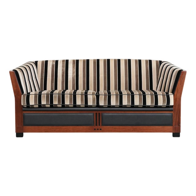 Art Deco Decoforma Series 2.5-Seater Sofa with Woodwork and Fabric Upholstery from Schuitema For Sale