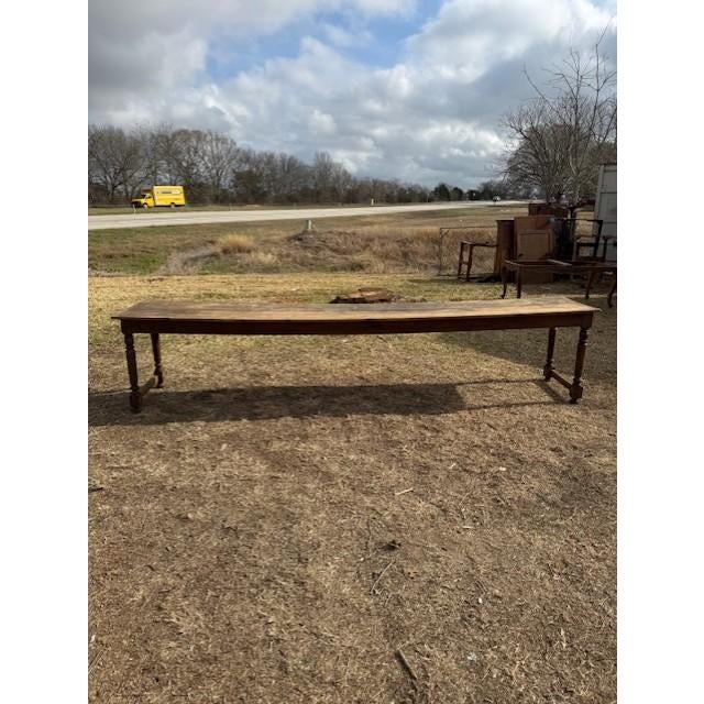 French Provincial 18th Century Long French Country Solid Oak Farm Dining Table For Sale - Image 3 of 17