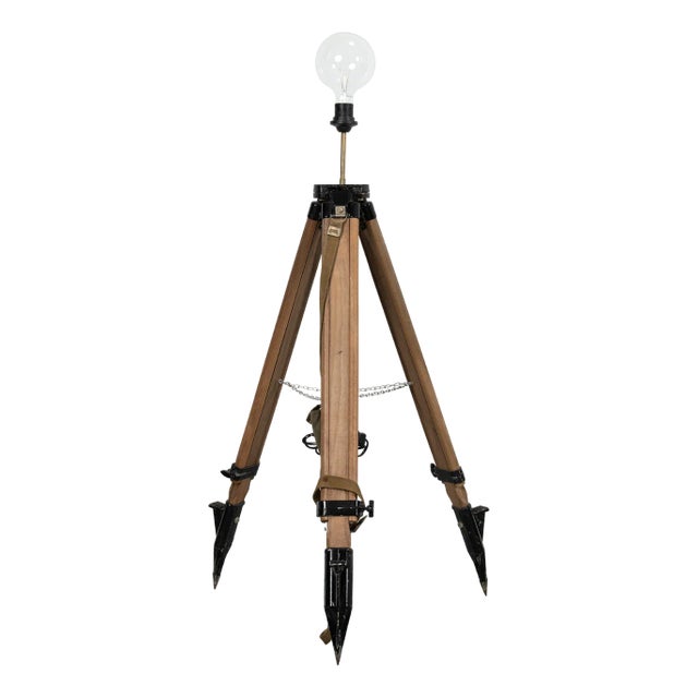 Surveyor Tripod Floor Lamp For Sale