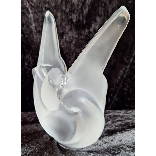Figurative Vase Sylvie in Satin-Finished Crystal Glass by Lalique, 1960s For Sale - Image 3 of 8