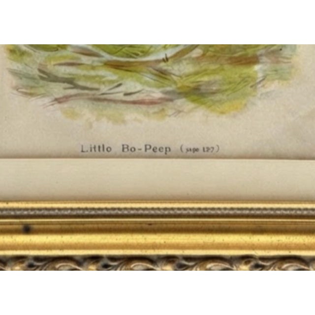 Late 19th Century Set of 3 Antique Nursery Rhyme Book Plate Prints in Gilt Frames For Sale - Image 5 of 9