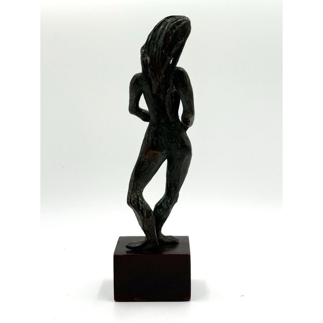 Metal Vintage MCM Brutalist Bronze Sculpture For Sale - Image 7 of 12