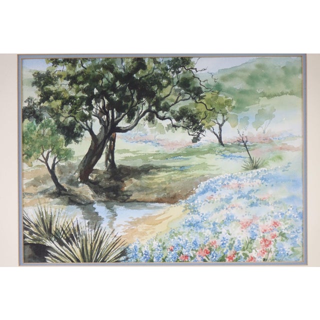 Vintage Framed Watercolor Landscape Painting – Pastoral Scene For Sale - Image 4 of 4
