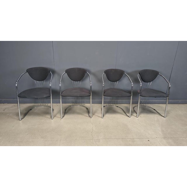 Vintage Chrome Dining Chairs from Effezeta, 1970s, Set of 4 For Sale - Image 11 of 12