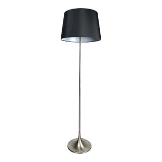 Vintage Mid Century Modern Laurel Floor Lamp in Brushed Steel For Sale