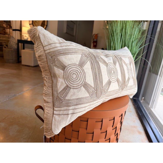 Bring natural texture and relaxed sophistication to your space with this coastal contemporary lumbar accent pillow....