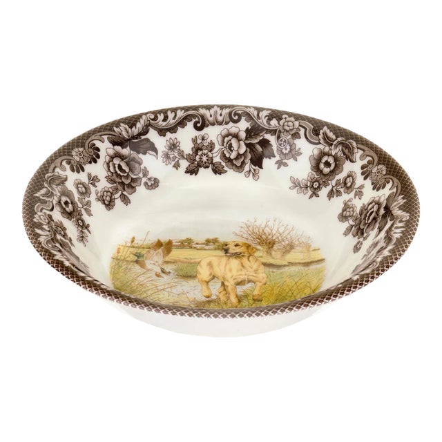 Spode Woodland Dogs Ascot Cereal Bowl 8", Yellow Labrador For Sale